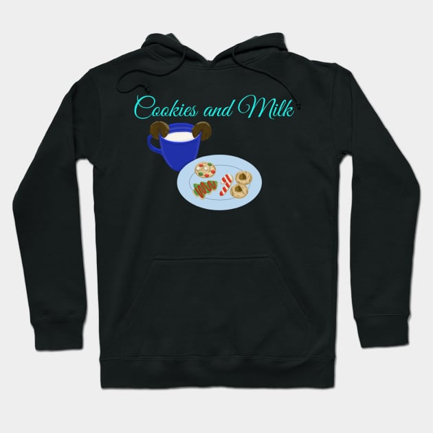 Christmas Cookies and Milk- Text Hoodie by tesiamarieart